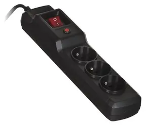 Activejet COMBO 3GN čierna / Predlžovací kábel / 3 zásuvky / 5 m / s vypínačom