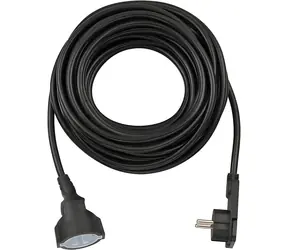 Brennenstuhl Predlžovací kábel čierna / Predlžovací kábel / 10 m / IP20 / uhlová plochá zástrčka
