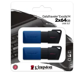 Kingston DataTraveler Exodia M 64 GB modro-čierna / Flash disk / USB-A 3.2 Gen 1/2 ks v balení