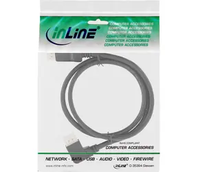 InLine DisplayPort kábel uhlový vľavo čierna