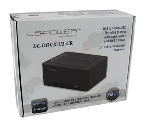 LC Power LC-DOCK-U3-CR / Dokovacia stanica pre HDD / SATA / USB 3.0 / Čítačka CF/SD kariet