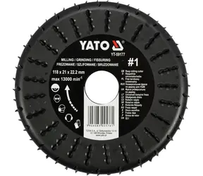 YATO Rotačná rašpľa frézovacia univerzálna 118 mm / Rašpľa / Upínací priemer 22,2 mm / Max. 13000 min-1