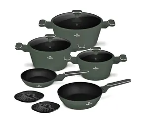 BERLINGERHAUS Sada riadu s titánovým povrchom Matte green Collection / Sada riadu / 10 ks