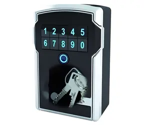 Master Lock 5441EURD strieborno-čierna / Bezpečnostná schránka na kľúče / Bluetooth / kódová klávesnica / IP55
