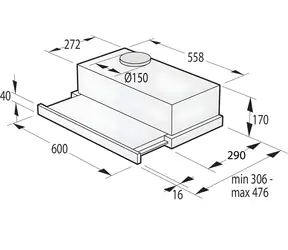 Gorenje TH62E3X nerez / Odsávač pár / 60 cm / výsuvný / Trieda C / 67 dB