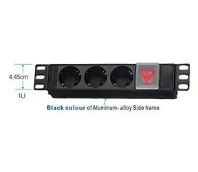 OCRACK 10" napájací panel PPO 3x230V čierna / Napájací panel / 16 A / vypínač s krytom / kábel 1,8 m