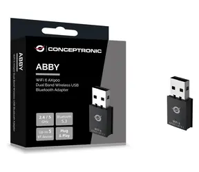 Conceptronic AX900 čierna / USB WiFi / Bluetooth adaptér / Wi-Fi 6 / Dualband / Bluetooth 5.3 / 900 Mbit/s