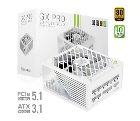Gamemax GX PRO 1250G biela / Zdroj / ATX / 1250W / 80 PLUS Gold / Plne modulárne