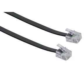 Schwaiger telefónny kábel RJ11-RJ11 plochý čierna