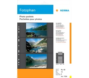 Herma Fotosichthüllen 9x13 cm čierna / Euroobaly na fotografie / 10 ks