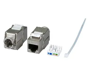 EFB Keystone konektor RJ45 CAT6A kovový / Keystone konektor / Tienený / Tool-free / 500 MHz