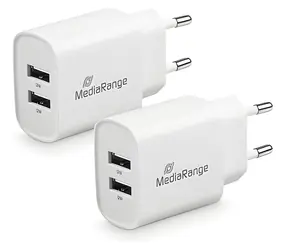 MediaRange MRMA114 biela / Nabíjačka / 12W / 2x USB-A / 2,4A