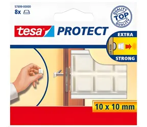 Tesa Protect ochranné nárazníky biele / Ochranné nárazníky / 10x10 mm / samolepiace / 8 ks