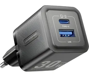 Vention nabíjačka GaN 1x USB-C + 1x USB-A / Nabíjačka / PD 30W