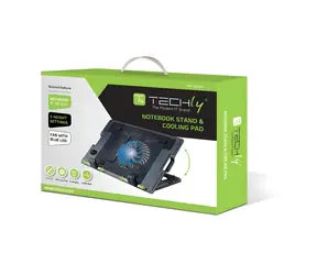 Techly Chladiaca podložka pre notebooky do 17,3" / Chladiaca podložka / ventilátor 14 cm / USB / podsvietenie