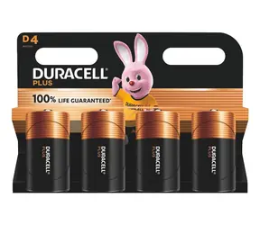 Duracell PLUS D / Batéria / alkalická / 1,5 V / 4 ks