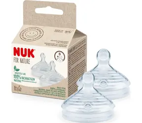 NUK Cumlík na dojčenskú fľašu S / Cumlík / silikónová / 2 ks / rýchlosť prietoku 3