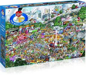 GIBSONS Puzzle Milujem predaj z kufra auta / 1000 dielikov / 68 x 49 cm
