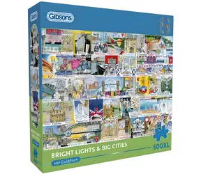 GIBSONS Puzzle Mestá Veľkej Británie XL / 500 dielikov / 68 x 49 cm