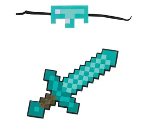 DISGUISE Sada doplnkov Minecraft Steve diamantový / Licenčné doplnky / Maska a penový meč