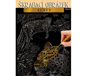ARTLOVER Škrabací obrázok zlatý Gepard / 20x25 cm / od 6 rokov