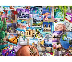 Trefl Puzzle Premium PLUS Tea Time: Spomienky z ciest / 500 dielikov / 48 x 34 cm