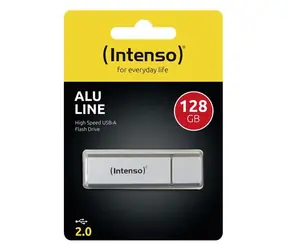 INTENSO Alu Line 128GB strieborná / Flash disk / USB 2.0 / čítanie: 28 MB/s / zápis: 6,5 MB/s