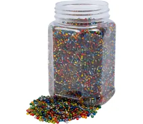 PLAYBOX Korálky rokajl priehľadné / 500 g / Sklenené perličky