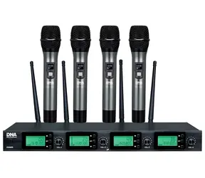DNR RV-4 čierna / Bezdrôtový mikrofónny set / UHF prijímač / 4X mikrofón / SNR >96 dB