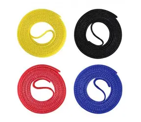 Label the cable Klettové sťahovacie pásky 4× 1 m / Káblové pásky na suchý zips / obojstranné / mix farieb