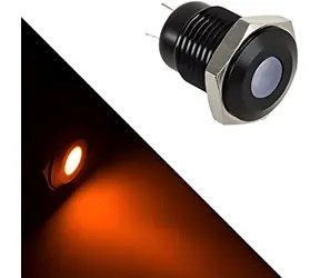 Lamptron Vandal-proof spínač LED oranžová, čierny rámček / Spínač / Vandal-proof / LED podsvietenie