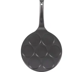 Lamart LT1293 čierna / Panvica na lievance / 27 cm / 7 dielikov / hliník / nepriľnavý povrch