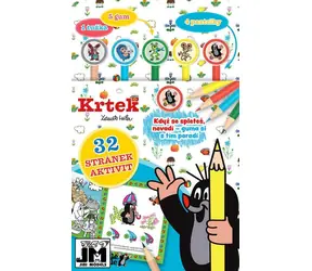 JIRI MODELS Knižka Aktivity s gumami Krtko / 32 strán / 4 pastelky, ceruzka a 5 gum