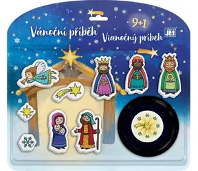 JIRI MODELS Pečiatky Vianočný príbeh / 9+1 ks / Drevené pečiatky a poduška