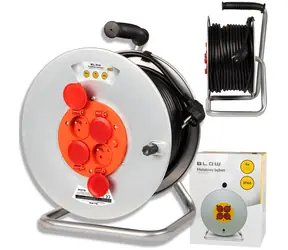 Blow PR-61 / Predlžovací bubon / 4 zásuvky so uzemnením / 50 m / 3×2,5 mm2 / IP44