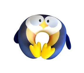 Travel Blue Penguin Fun Pillow / Detský cestovný vankúšik / Motív tučniak