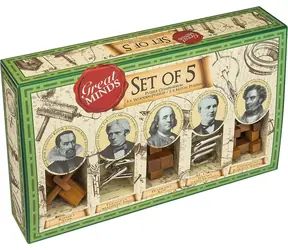Professor PUZZLE Sada hlavolamov Great Minds / 5 hlavolamov / kov a drevo