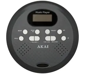 AKAI ACDP-200 PLUS grafitová / Prenosný CD prehrávač / Bluetooth 5.3 / FM rádio / USB nabíjanie / LCD displej