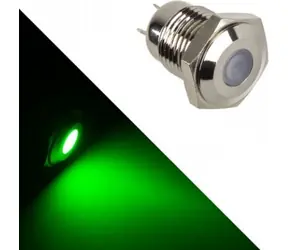 Lamptron LED kontrolka zelená, strieborné púzdro / LED kontrolka / Odolná proti vandalizmu / Pre PC skriňu