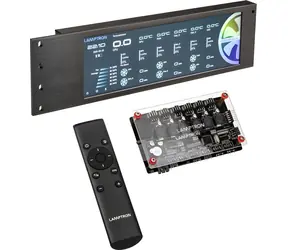 Lamptron CU135 čierna / Kontrolér ventilátorov a LED / Display / ARGB / 6 kanálov