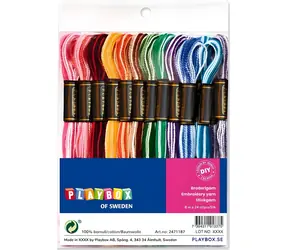PLAYBOX Bavlnky dúhové / 25 ks / Vyšívacie a pletacie nite / 8 m na kus