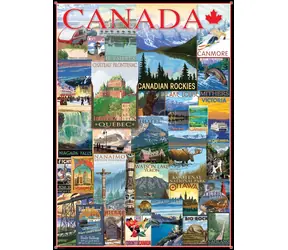 EUROGRAPHICS Puzzle Plagáty z ciest Kanadou / 1000 dielikov / 48 × 68 cm
