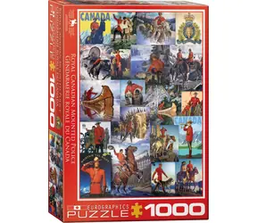 EUROGRAPHICS Puzzle Kráľovská kanadská jazdná polícia - koláž / 1000 dielikov / 48 × 68 cm
