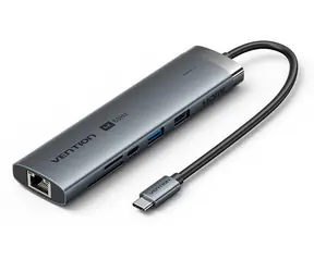 Vention TGVHB / Dokovacia stanica / 9v1 USB-C / LAN RJ-45 / USB-C PD 100W / SD/TF čítačka / 2x USB-A 3.0