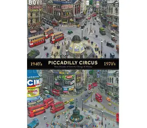 GIBSONS Puzzle Piccadilly Circus naprieč desaťročiami / 1000 dielikov / 49 x 68 cm