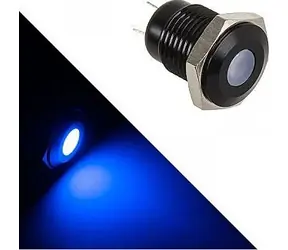 Lamptron Vandal-proof spínač LED modrá, čierny rámček / Spínač / Vandal-proof / LED podsvietenie