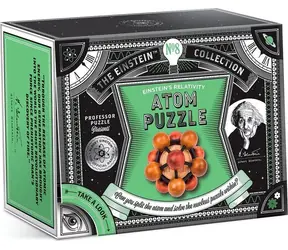 Professor PUZZLE Drevený hlavolam Atom / The Einstein Collection / Obtiažnosť 4/5 / 8,5 x 8,5 x 8,5 cm