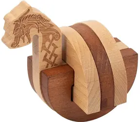 Professor PUZZLE Hlavolam Vikingská dračia loď / Lost & Found / Drevo / Brožúra s riešením v angličtine