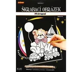 ARTLOVER Škrabací obrázok s prekvapením Medvedík s hračkami / 20 x 25 cm / od 6 rokov