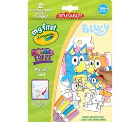 CRAYOLA Vyfarbovacie puzzle Bluey / 12 dielikov / obojstranné / veľké diely